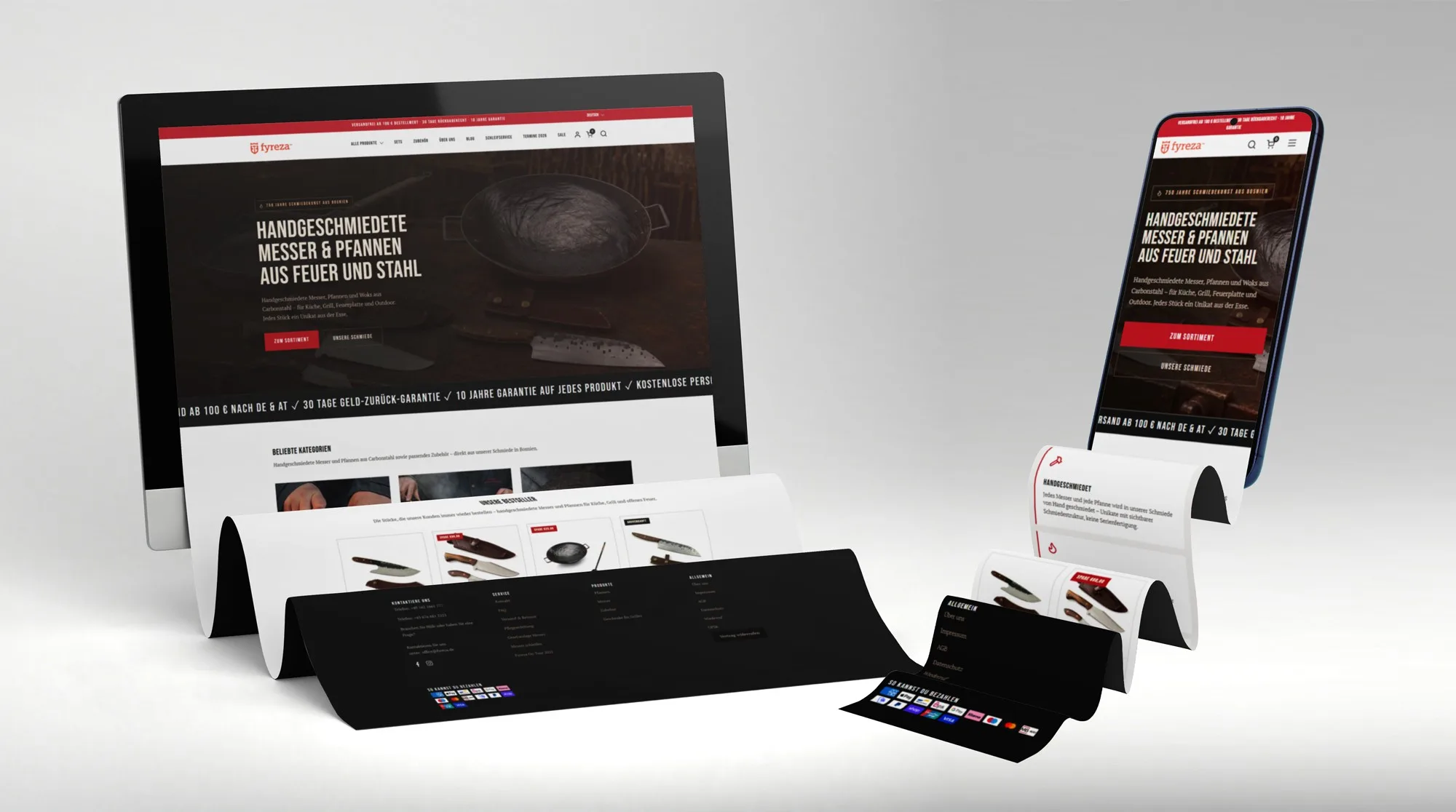 Fyreza web shop na desktopu i mobitelu